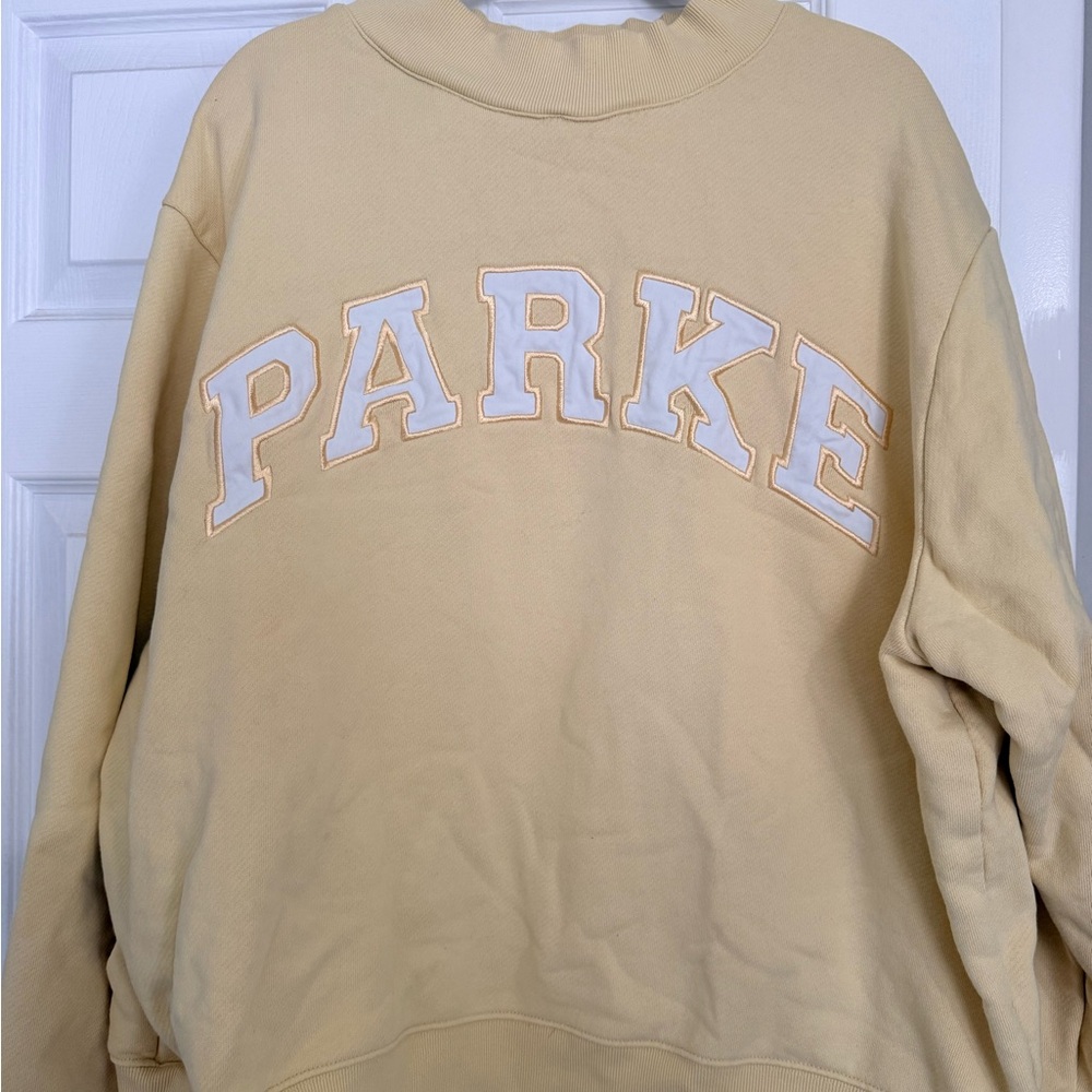 Parke Varsity Logo Mockneck Terry Butter Yellow XXL
